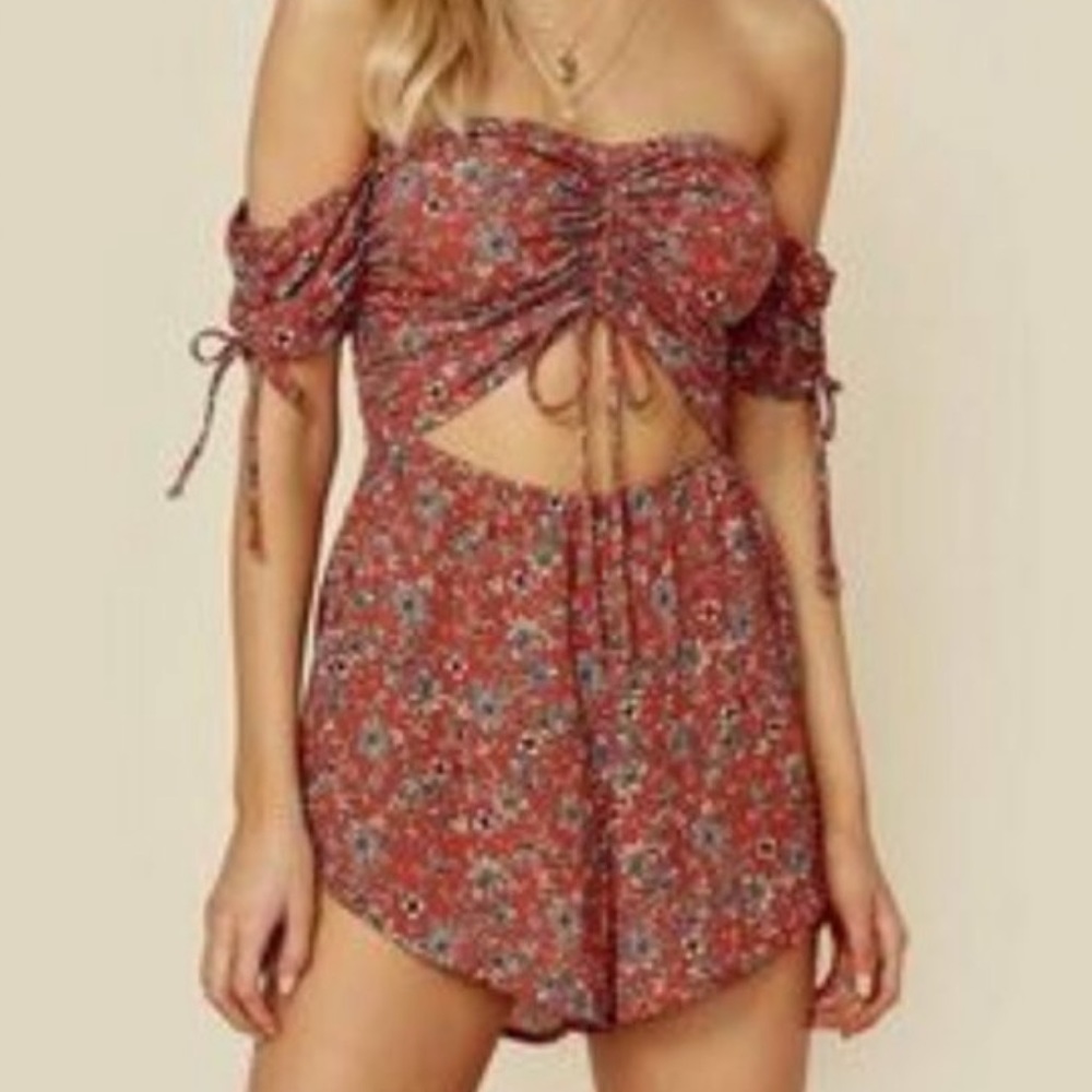 Blue Life “Good times” off the shoulder romper XS